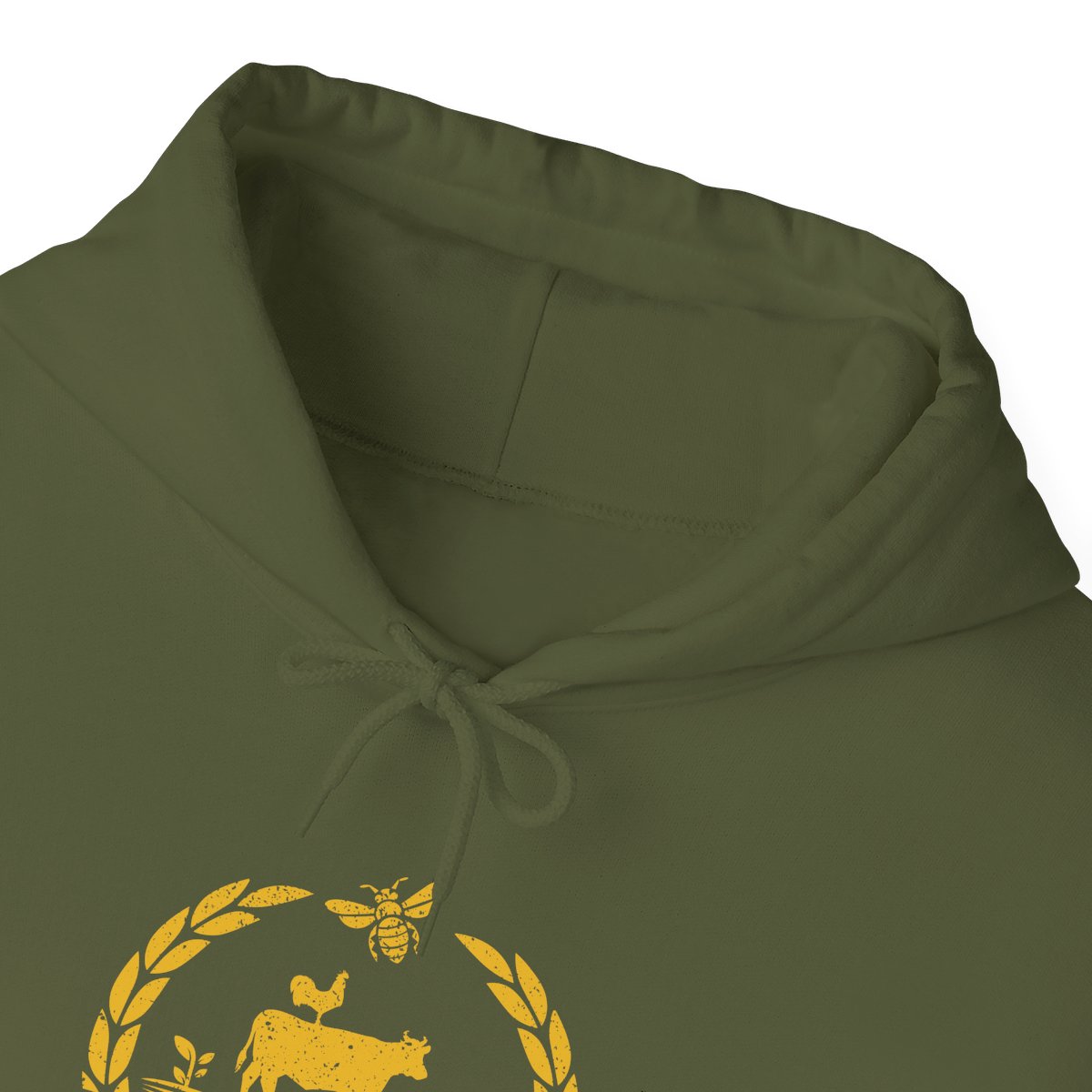 Bradshaw family farms logo on hoodie